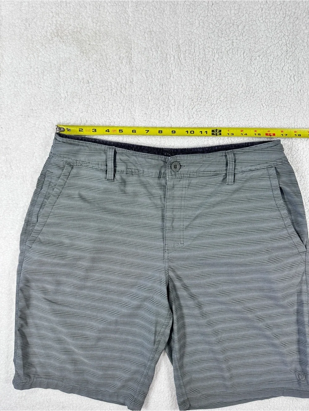 Hang Ten Men's Gray Striped Casual Board Shorts